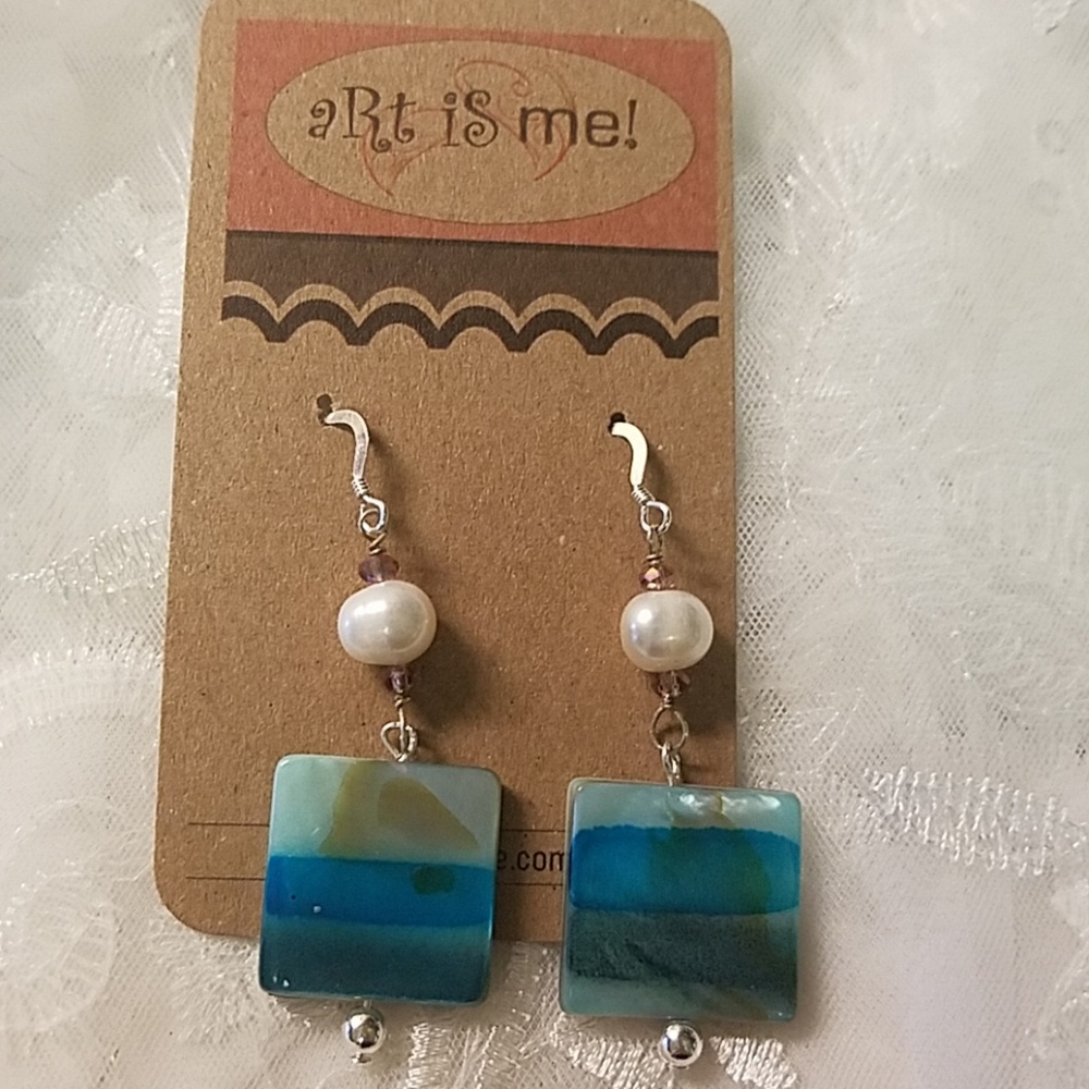 Art Is Me Sterling Pearl Shell Earrings